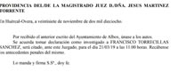 Torrecillas citado a declarar este jueves 21 por dos posibles delitos; pérdida de documentación pública y contra el honor de las personas