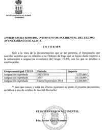 Torrecillas imputado. La pérdida de documentación podría derivar en un presunto delito de apropiación indebida de 37.000 euros
